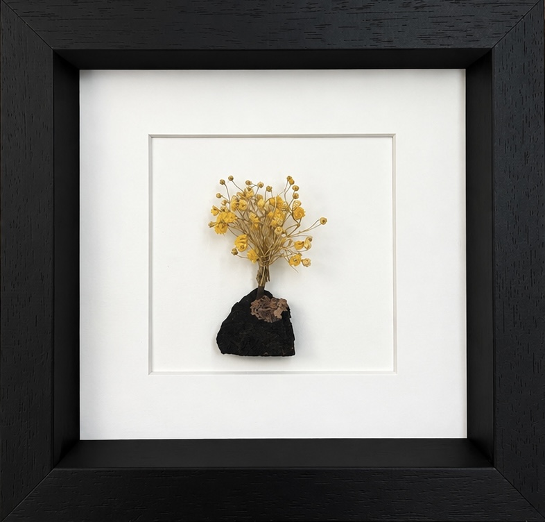 Yellow Floral Tree with Irish Peat Base – 10 Inch Frame