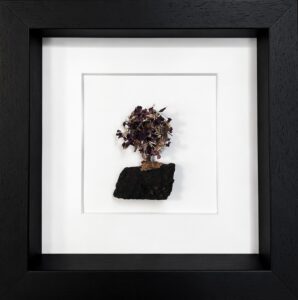 Deep Burgundy Floral Tree with Irish Peat Base – 10 Inch Frame