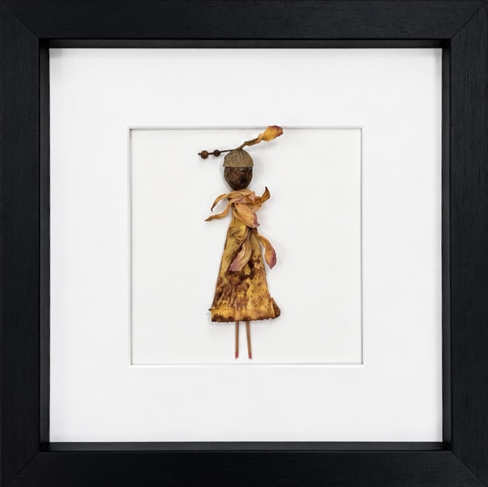 Autumn Flower Girl – Handmade Pressed Flower Framed Art